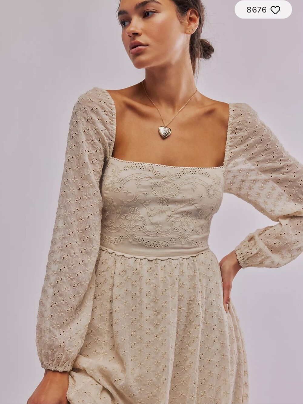 Free People Malina Embroidered Eyelet Maxi Dress Cream Ivory Size Small Like New